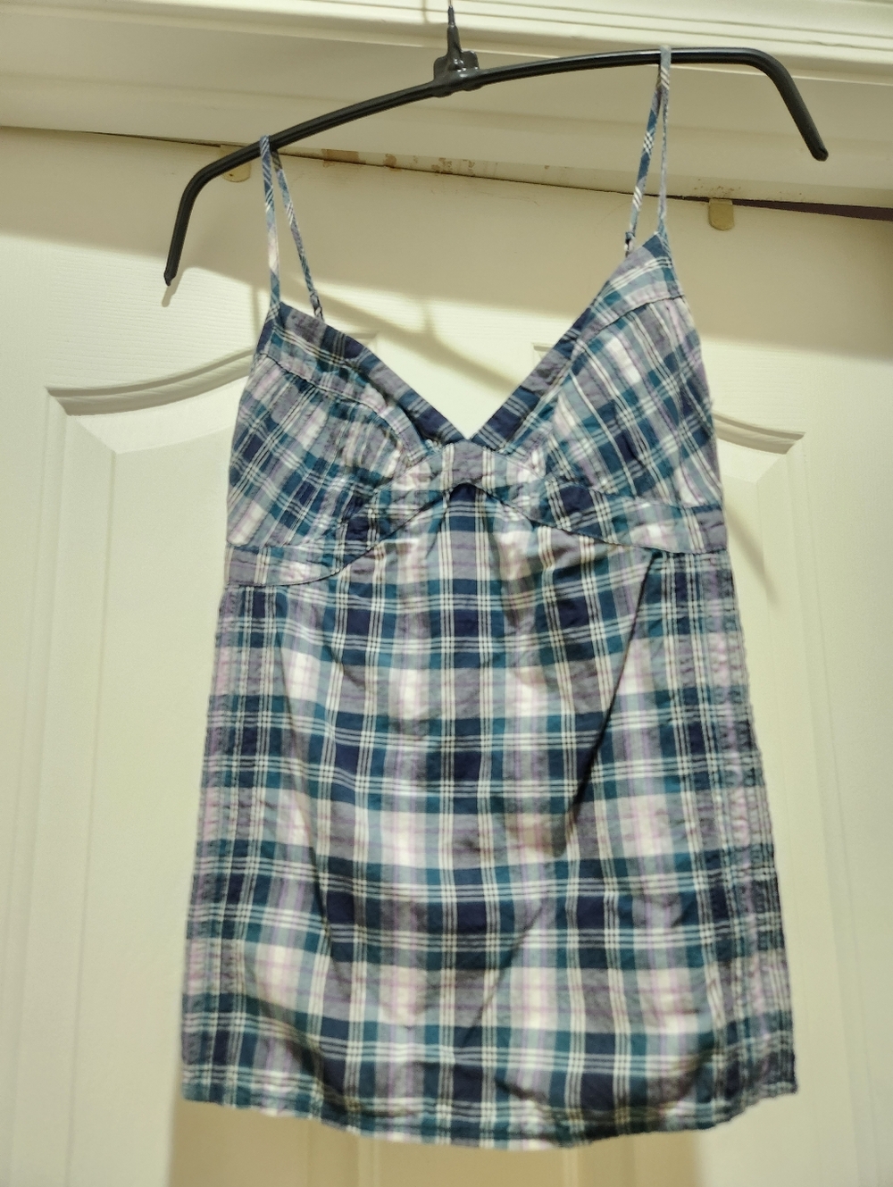 GAP Blue & White Plaid Cotton Chemise - Picture 2 of 6